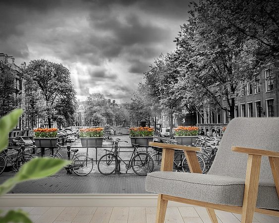 Voorbeeld van het werk in een kamer