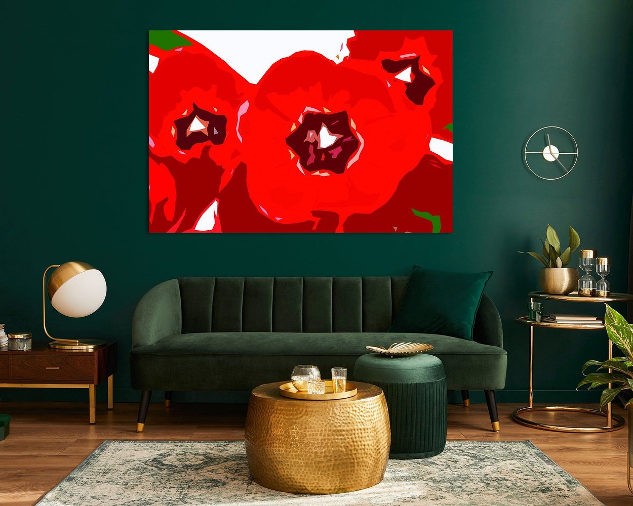 Voorbeeld van het werk in een kamer
