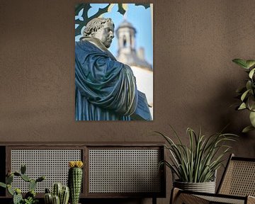 Martin Luther Denkmal auf dem Marktplatz von Wittenberg von Heiko Kueverling