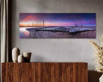 Paalwoningen op het strand van Sankt Peter Ording aan de Noordzee van Voss Fine Art Fotografie