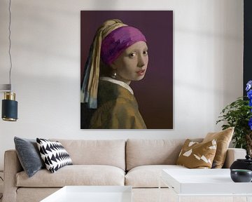 Meisje met de parel - paarse editie van Digital Art Studio