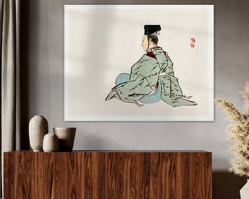 Oude japanse keizer. Japanse kunst. van Dina Dankers