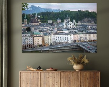 Salzburg - Zicht op de oude stad bij zonsondergang