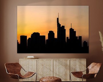 Frankfurt am Main - Skyline Silhouette von Frank Herrmann