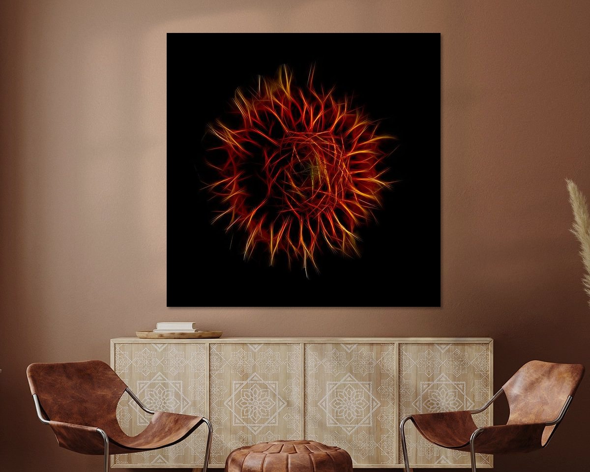 Voorbeeld van het werk in een kamer