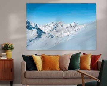 Winteruitzicht op de Tiroolse Alpen van Leo Schindzielorz