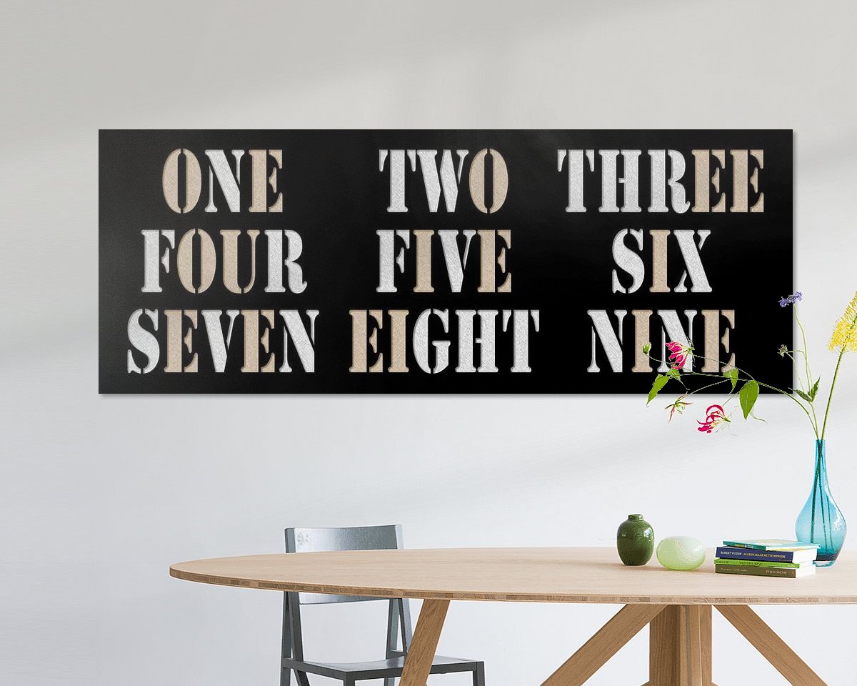 Voorbeeld van het werk in een kamer