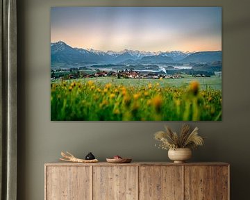 Flowery view of the Allgäu Alps at sunrise by Leo Schindzielorz