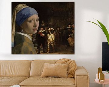 Girl with a Pearl Earring and the Night Watch by Digital Art Studio