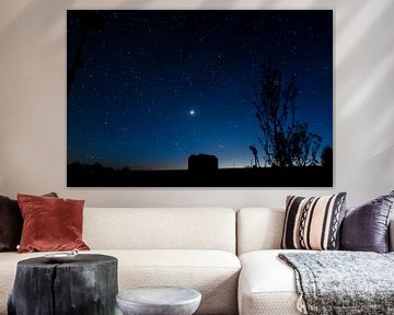 Night with stars and moon by Kim Tiekstra