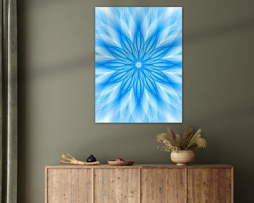 Mandala digital art 'Hemelsblauw' van Ivonne Fuhren- van de Kerkhof