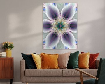 Mandala digital art 'Indigo flower' van Ivonne Fuhren- van de Kerkhof