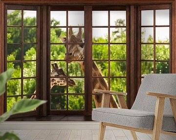 View from a wooden window