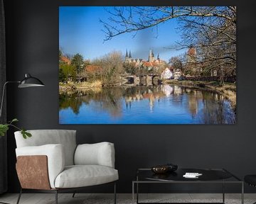Der Fluss Saale und das Schloss in Merseburg, Deutschland von Marc Venema