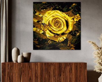 Golden Rose in Waves van Helga Blanke