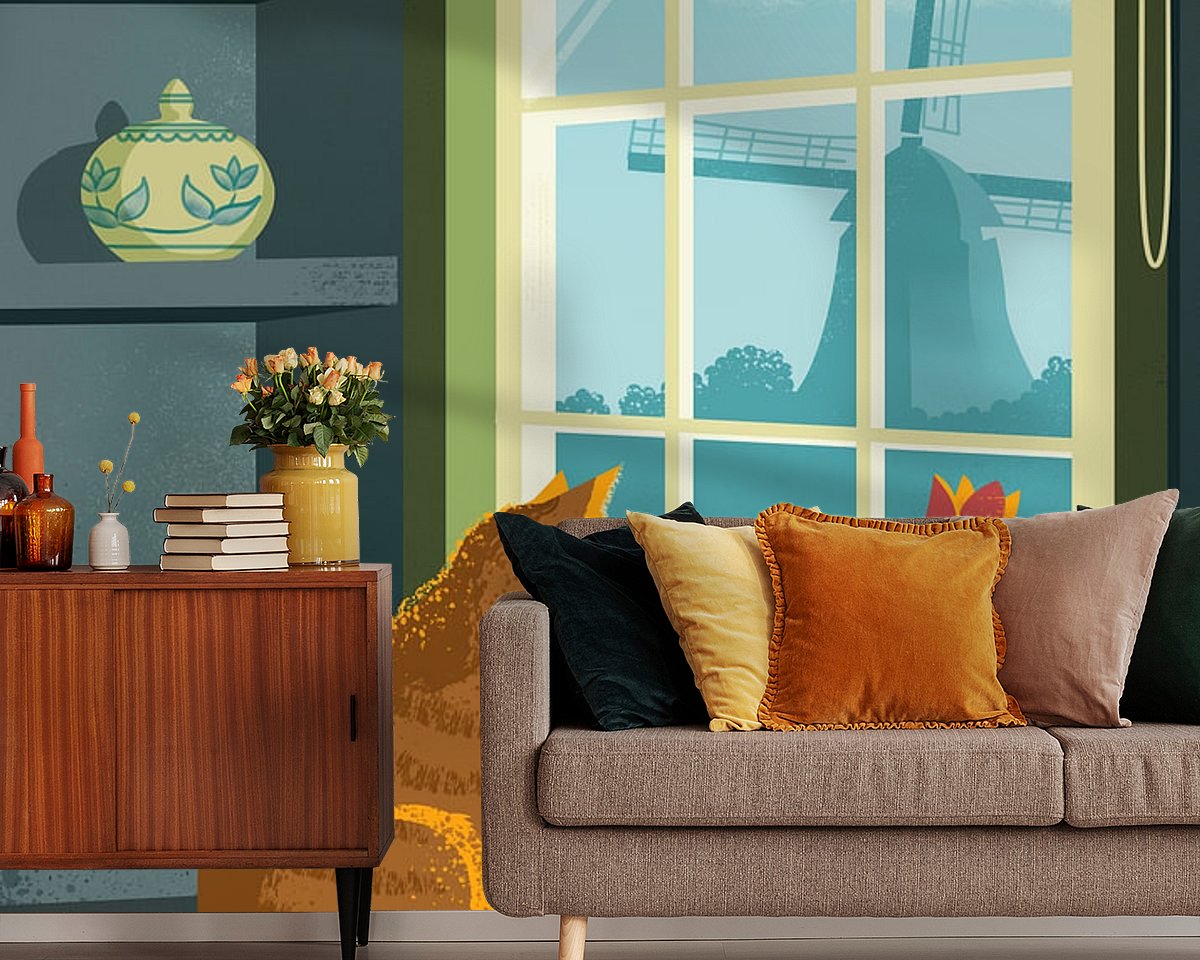 Voorbeeld van het werk in een kamer