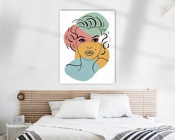 Marilyn Monroe met retro kleuren achtergrond