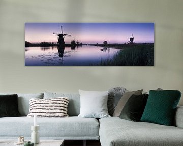 Moulins à vent aux Pays-Bas avant le lever du soleil sur Voss Fine Art Fotografie