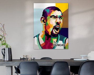 Tim Duncan in beste pop-artbasketbal van miru arts