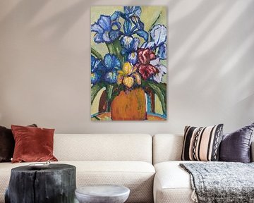 Irissen voor mij (schilderij op doek) van Tanja Koelemij