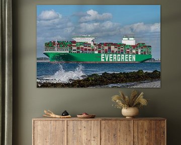 Containerschip Ever Act van Evergreen. van Jaap van den Berg