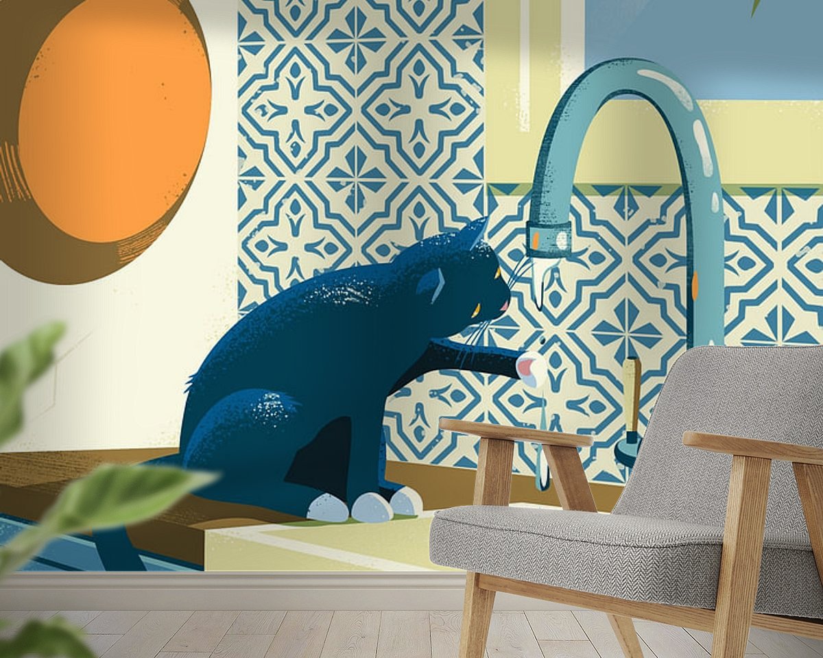 Voorbeeld van het werk in een kamer