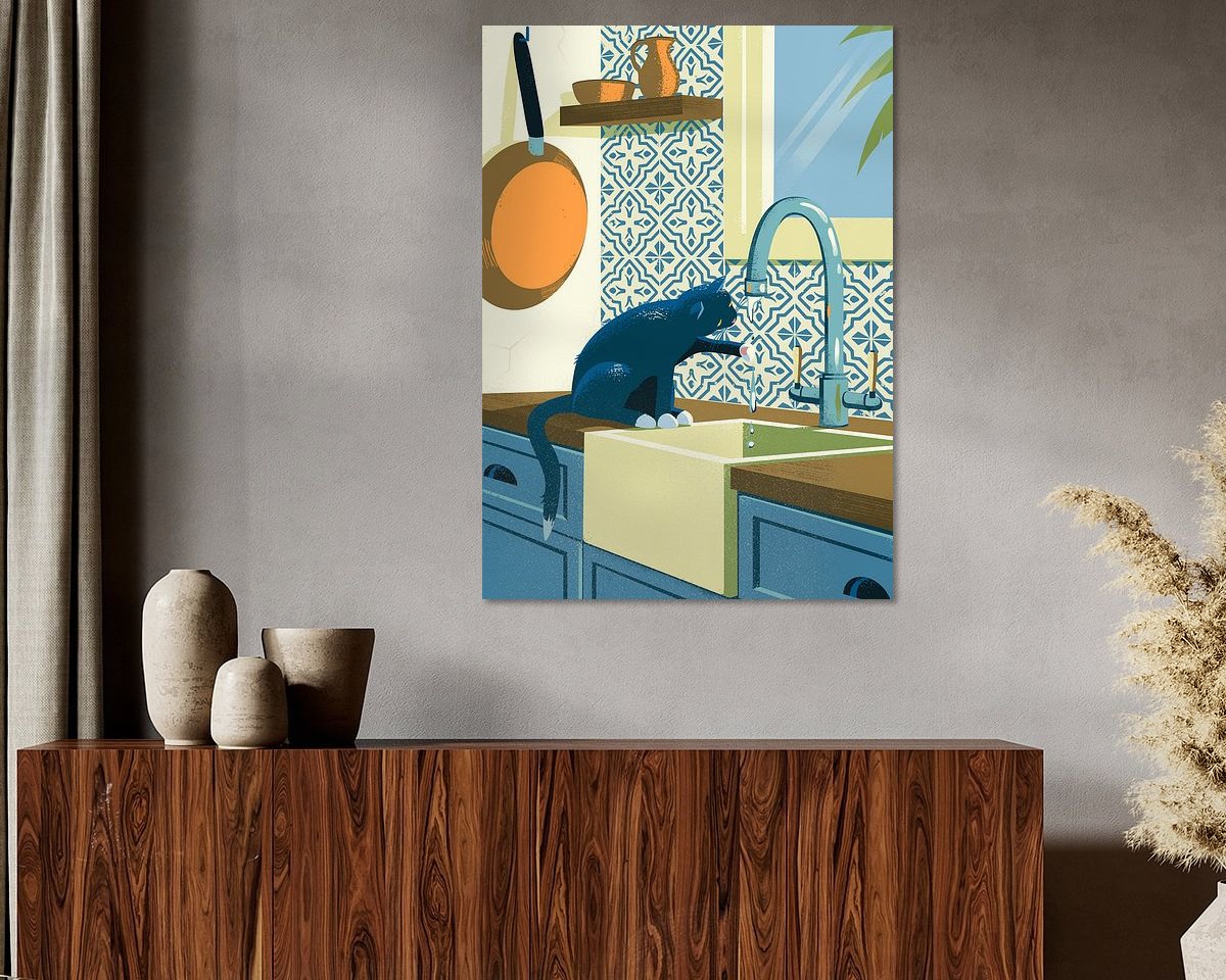 Voorbeeld van het werk in een kamer