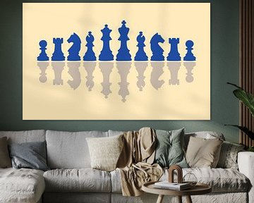 Chess pieces blue and yellow by Studio Miloa