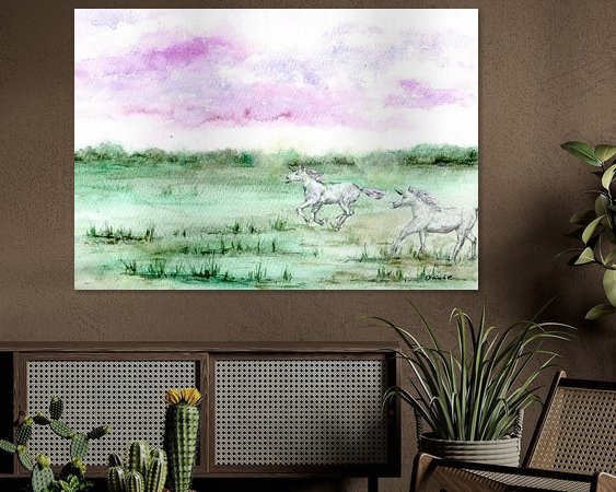 Voorbeeld van het werk in een kamer