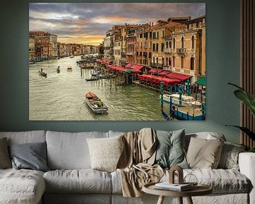 Sunset Rialto Bridge Venice by Ilya Korzelius