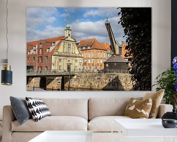 Old crane in the harbor of Lüneburg by Martijn