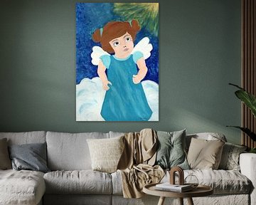 Angel in blue dress by Sandra Steinke