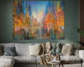 the city on the river - pulsating life by Annette Schmucker