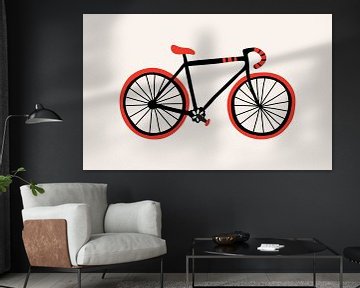 Wielren fiets in rood en zwart van Studio Miloa