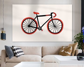 Wielren fiets in rood en zwart van Studio Miloa