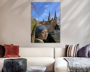 Girl with a Pearl Earring visits Delft by Digital Art Studio