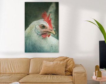 Fine art portrait of a Braekel chicken by Faeline Creations