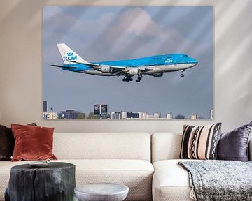 Landende KLM Boeing 747-400 City of Hongkong. van Jaap van den Berg