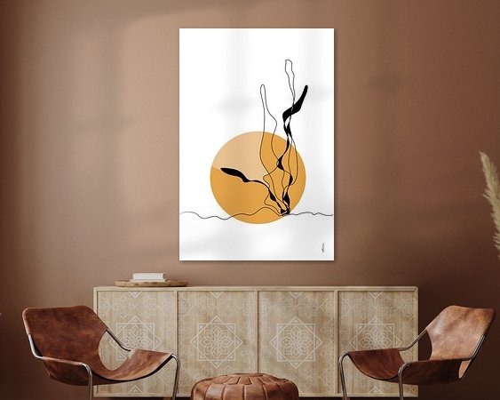 Voorbeeld van het werk in een kamer