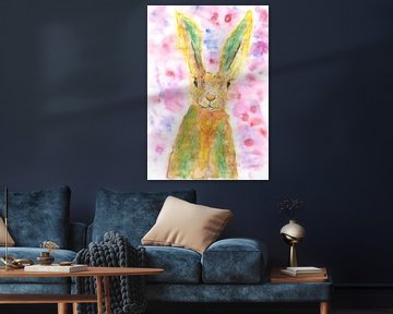 psychedelisch konijn van Sandra Steinke