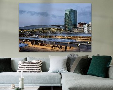 Moreelsebrug - Centraal Station Utrecht in het blauwe uurtje van Marianne van der Zee