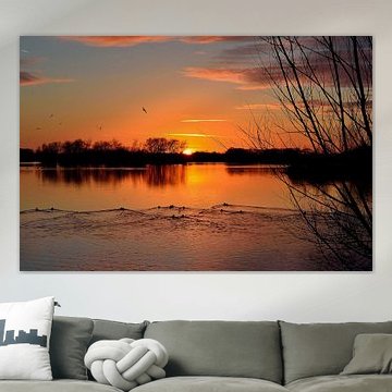 Sunset Langebosch lake Wildervank