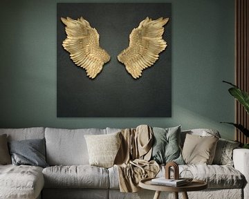 Stilleven van vleugels op een grijze textuur van Arjen Roos