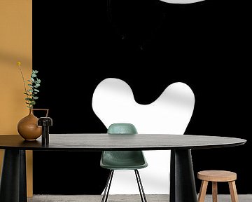 Female silhouette in black and white, abstract drawing by Joyce Kuipers