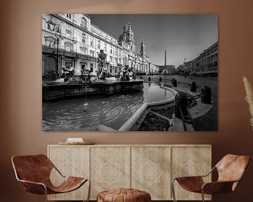 Moor fountain in the Piazza Navona in Rome by Rene Siebring