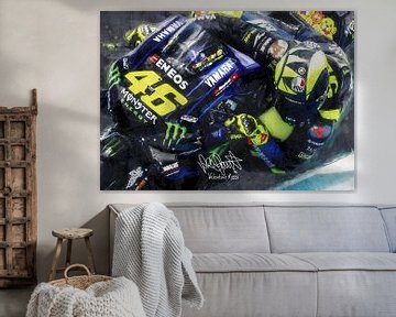 Valentino Rossi peinture à l'huile