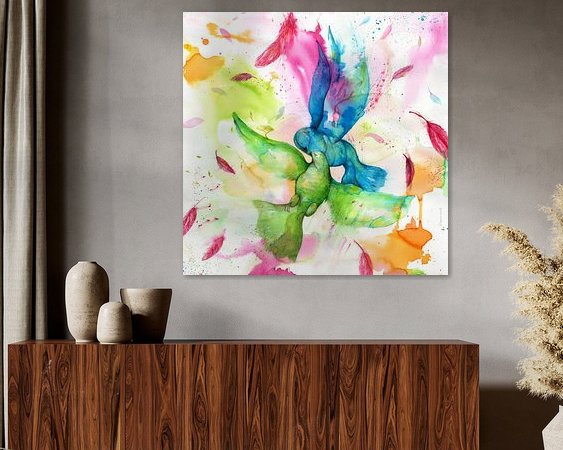 Voorbeeld van het werk in een kamer