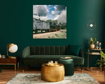 Train à vapeur avec fumée de la locomotive sur Sjoerd van der Wal Photographie