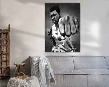 Muhammad Ali oilpaint van Bert Hooijer
