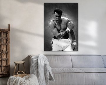 Muhammad Ali oilpaint van Bert Hooijer